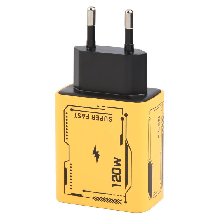 محول شحن AR-PD14 GaN 120 واط بأربعة منافذ 2 PD و 2 QC 3.0 USB و USB-C / Type-C شاحن سريع، قابس الاتحاد الأوروبي، قابس الولايات المتحدة