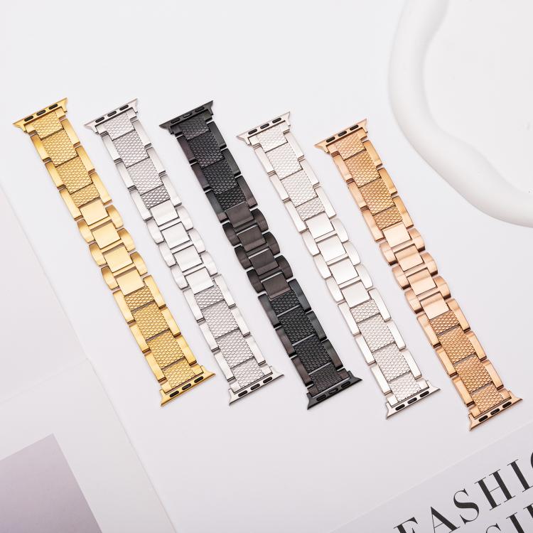 Wave Thread 3-bead Stainless Steel Watch Band, For Apple Watch 46mm / 49mm / 45mm / 44mm, For Apple Watch 42mm / 41mm / 40mm / 38mm