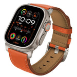 Titanium Buckle Nappa Genuine Leather Watch Band, For Apple Watch 46mm / 49mm / 45mm / 44mm