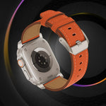 Titanium Buckle Nappa Genuine Leather Watch Band, For Apple Watch 46mm / 49mm / 45mm / 44mm