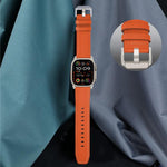 Titanium Buckle Nappa Genuine Leather Watch Band, For Apple Watch 46mm / 49mm / 45mm / 44mm