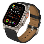 Titanium Buckle Nappa Genuine Leather Watch Band, For Apple Watch 46mm / 49mm / 45mm / 44mm