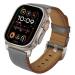 Titanium Buckle Nappa Genuine Leather Watch Band, For Apple Watch 46mm / 49mm / 45mm / 44mm