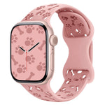 Dog Paw Bones Butterfly Buckle Silicone Watch Band, For Apple Watch 46mm / 49mm / 45mm / 44mm, For Apple Watch 42mm / 41mm / 40mm / 38mm