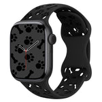 Dog Paw Bones Butterfly Buckle Silicone Watch Band, For Apple Watch 46mm / 49mm / 45mm / 44mm, For Apple Watch 42mm / 41mm / 40mm / 38mm
