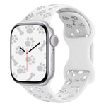 Dog Paw Bones Butterfly Buckle Silicone Watch Band, For Apple Watch 46mm / 49mm / 45mm / 44mm, For Apple Watch 42mm / 41mm / 40mm / 38mm