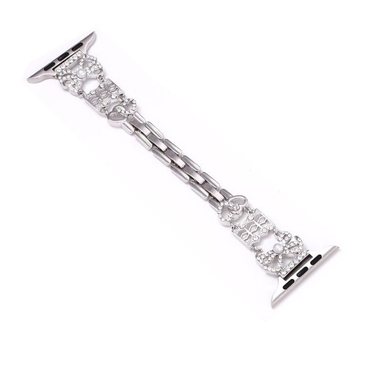 Bow Jewelry Buckle Stainless Steel Watch Band, For Apple Watch 46mm / 49mm / 45mm / 44mm, For Apple Watch 42mm / 41mm / 40mm / 38mm