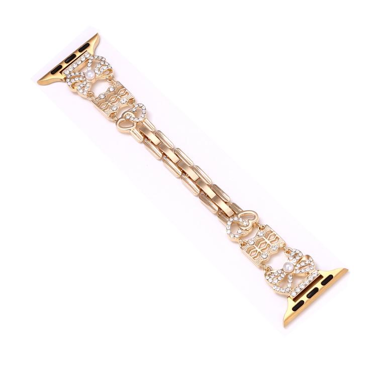 Bow Jewelry Buckle Stainless Steel Watch Band, For Apple Watch 46mm / 49mm / 45mm / 44mm, For Apple Watch 42mm / 41mm / 40mm / 38mm