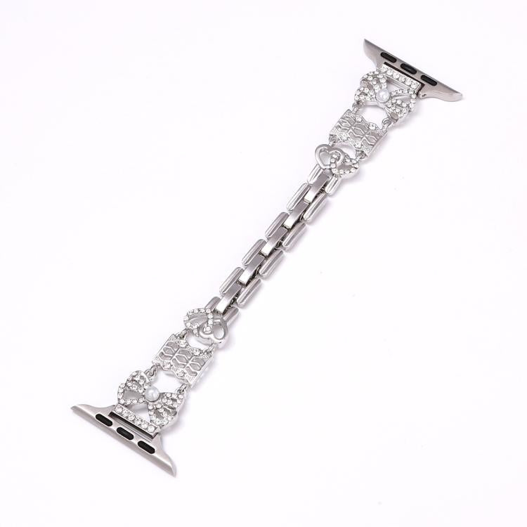 Bow Jewelry Buckle Stainless Steel Watch Band, For Apple Watch 46mm / 49mm / 45mm / 44mm, For Apple Watch 42mm / 41mm / 40mm / 38mm