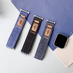 Denim Nylon Hook and Loop Fastener Canvas Watch Band, For Apple Watch 46mm / 49mm / 45mm / 44mm, For Apple Watch 42mm / 41mm / 40mm / 38mm