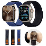 Denim Nylon Hook and Loop Fastener Canvas Watch Band, For Apple Watch 46mm / 49mm / 45mm / 44mm, For Apple Watch 42mm / 41mm / 40mm / 38mm