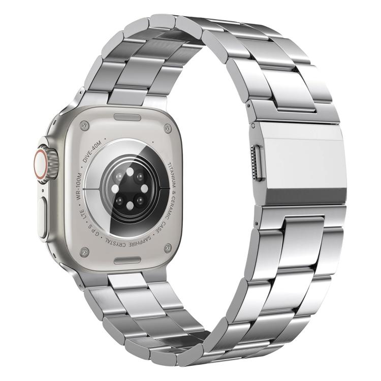 Norman Clasp Three-Link Stainless Steel Watch Band, For Apple Watch 46mm / 49mm / 45mm / 44mm