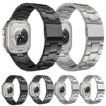 Norman Clasp Three-Link Stainless Steel Watch Band, For Apple Watch 46mm / 49mm / 45mm / 44mm