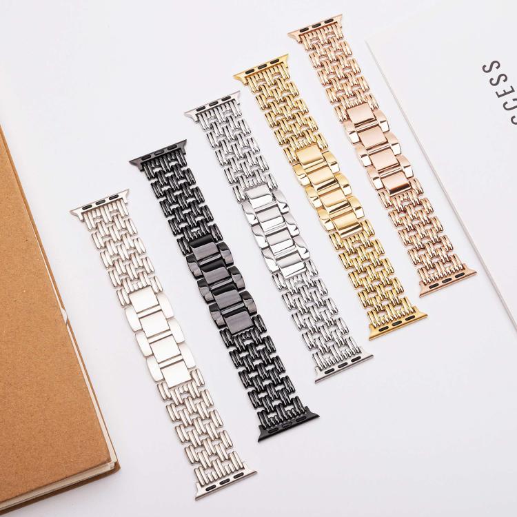 Five-bead Stripe Stainless Steel Watch Band, For Apple Watch 46mm / 49mm / 45mm / 44mm, For Apple Watch 42mm / 41mm / 40mm / 38mm