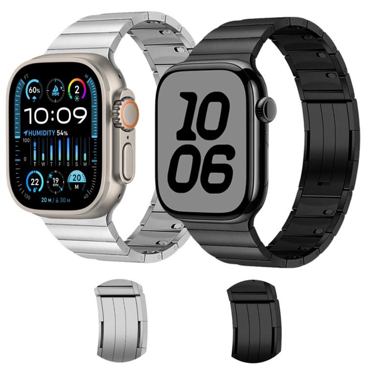 Single Bead Side-removable Stainless Steel Watch Band, For Apple Watch 46mm / 49mm / 45mm / 44mm, For Apple Watch 42mm / 41mm / 40mm / 38mm