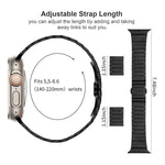 Butterfly Clasp One-Bead Titanium Alloy Watch Band, For Apple Watch 46mm / 49mm / 45mm / 44mm