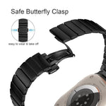 Butterfly Clasp One-Bead Titanium Alloy Watch Band, For Apple Watch 46mm / 49mm / 45mm / 44mm