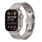 Butterfly Clasp One-Bead Titanium Alloy Watch Band, For Apple Watch 46mm / 49mm / 45mm / 44mm