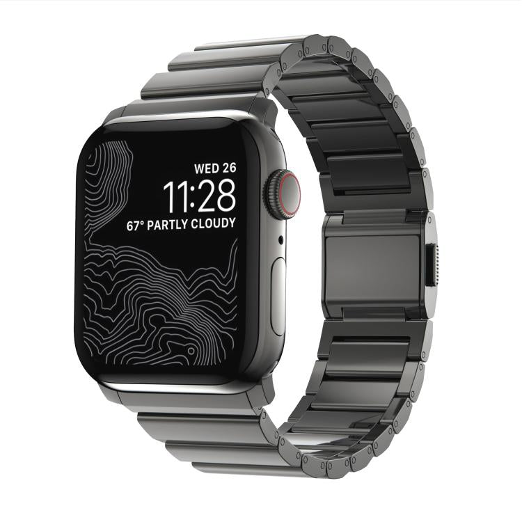 Norman Clasp One-Bead Stainless Steel Watch Band, For Apple Watch 46mm / 49mm / 45mm / 44mm