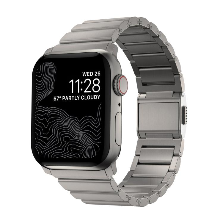 Norman Clasp One-Bead Stainless Steel Watch Band, For Apple Watch 46mm / 49mm / 45mm / 44mm