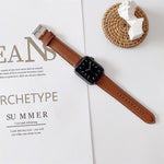 V Tail Style Stitching Leather Watch Wrist Strap, For Apple Watch 5 & 4 44mm / 3 & 2 & 1 42mm, For Apple Watch Series 8&7 41mm / SE 2&6&SE&5&4 40mm / 3&2&1 38mm, For Apple Watch Series 7 41mm / 6 & SE & 5 & 4 40mm / 3 & 2 & 1 38mm