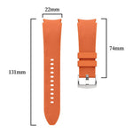 Silver Pin Buckle Leather Silicone Watch Band, For Samsung Galaxy Watch 7 / 6 / 5 / 4