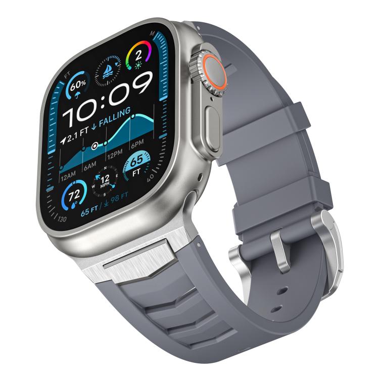 Stainless Steel Buckle Fluororubber Watch Band, For Apple Watch Ultra / Ultra 2 49mm