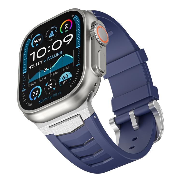 Stainless Steel Buckle Fluororubber Watch Band, For Apple Watch Ultra / Ultra 2 49mm