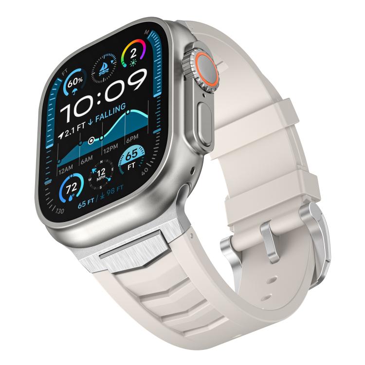 Stainless Steel Buckle Fluororubber Watch Band, For Apple Watch Ultra / Ultra 2 49mm