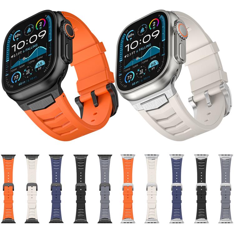 Stainless Steel Buckle Fluororubber Watch Band, For Apple Watch Ultra / Ultra 2 49mm