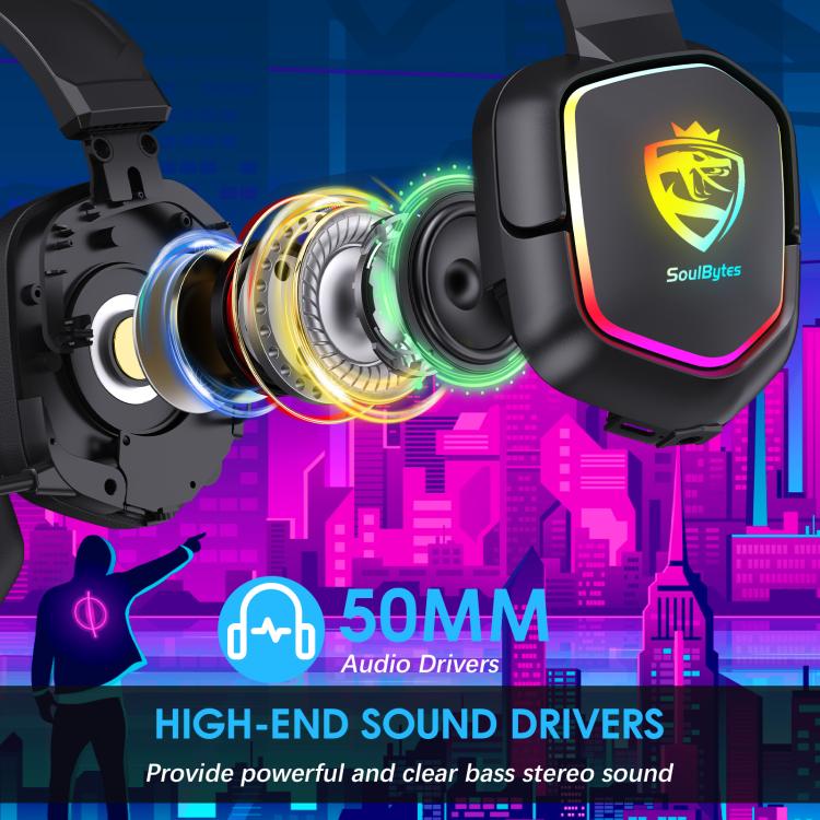 SoulBytes S21 Omni-directional Lightweight Memory Foam Ear Cushions Headset with Mic, Length: About 2m