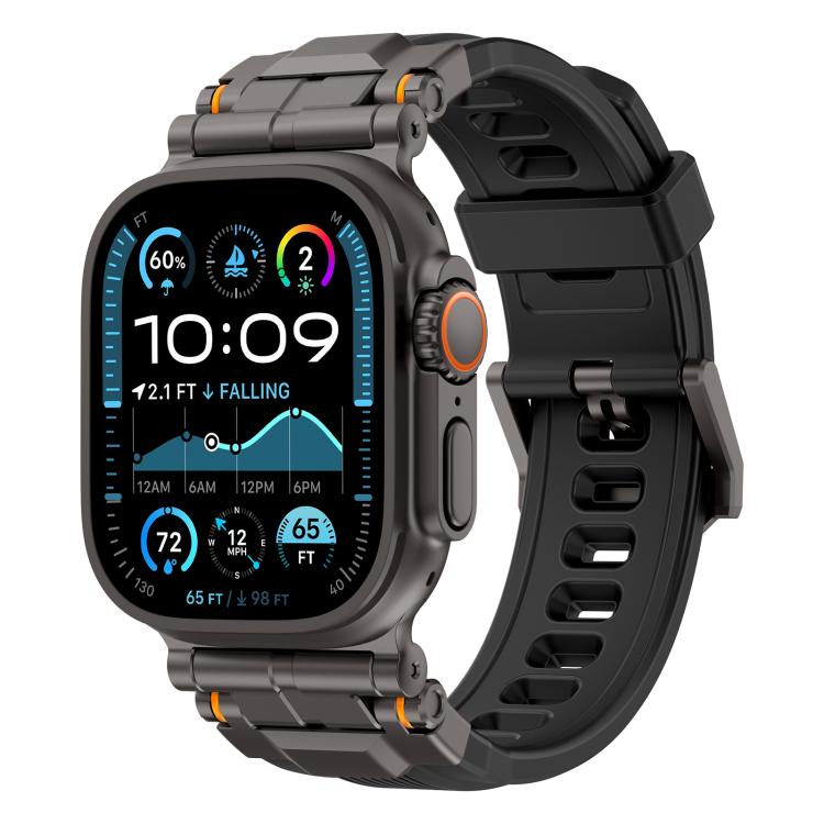 Alloy Connector Silicone Watch Strap, For Apple Watch 46mm / 49mm / 45mm / 44mm