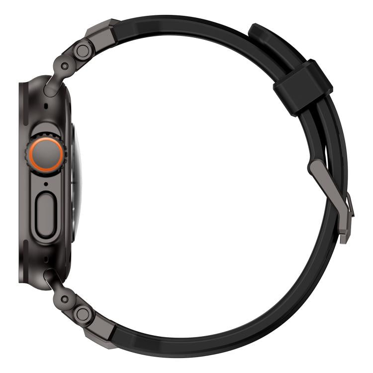 Alloy Connector Silicone Watch Strap, For Apple Watch 46mm / 49mm / 45mm / 44mm