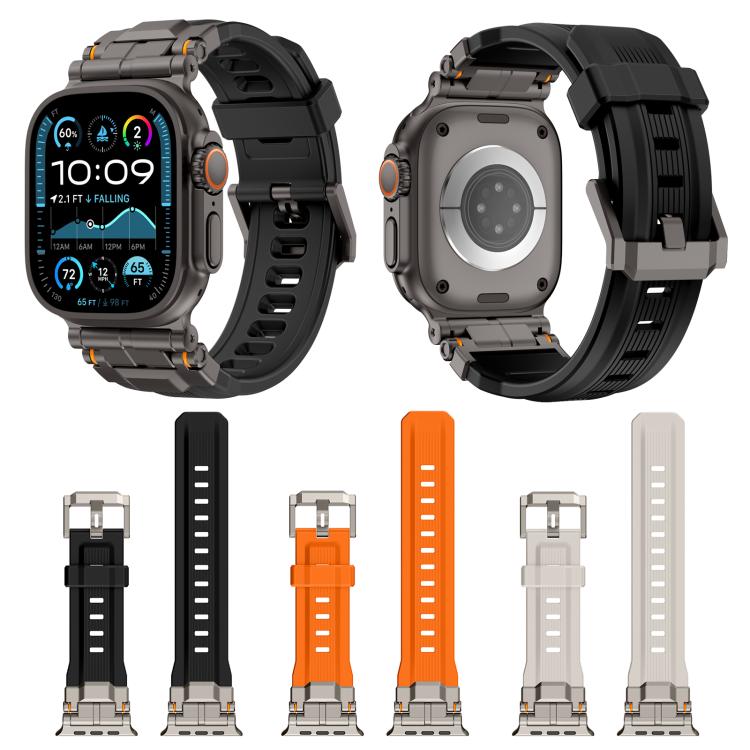 Alloy Connector Silicone Watch Strap, For Apple Watch 46mm / 49mm / 45mm / 44mm