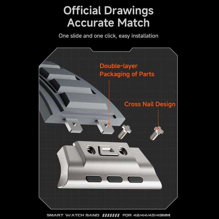 Kalebol High Stretch Silicone Armor Watch Band, For Apple Watch 46mm / 49mm / 45mm / 44mm