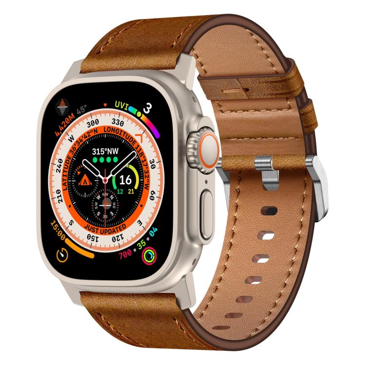 Kalebol Genuine Leather Watch Band, For Apple Watch 46mm / 49mm / 45mm / 44mm