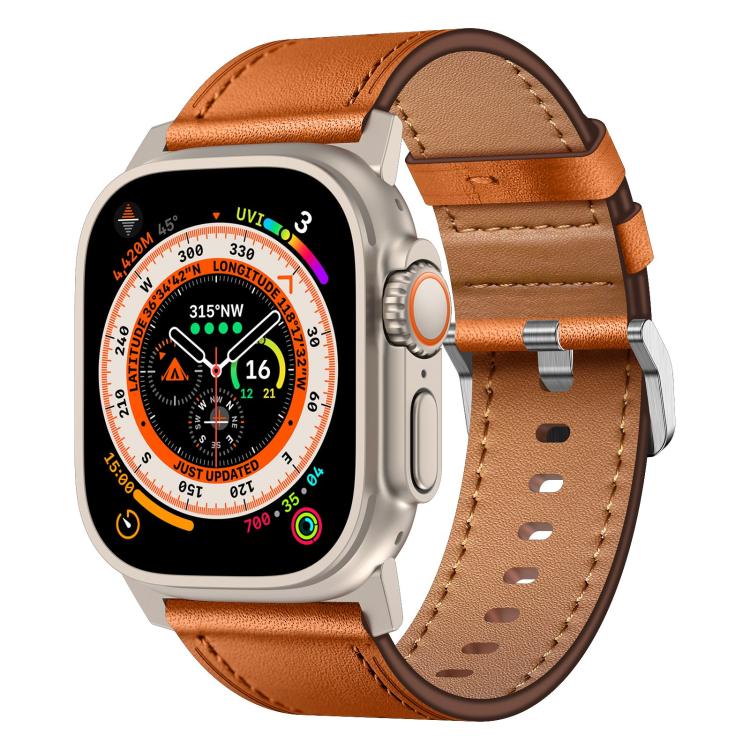 Kalebol Genuine Leather Watch Band, For Apple Watch 46mm / 49mm / 45mm / 44mm