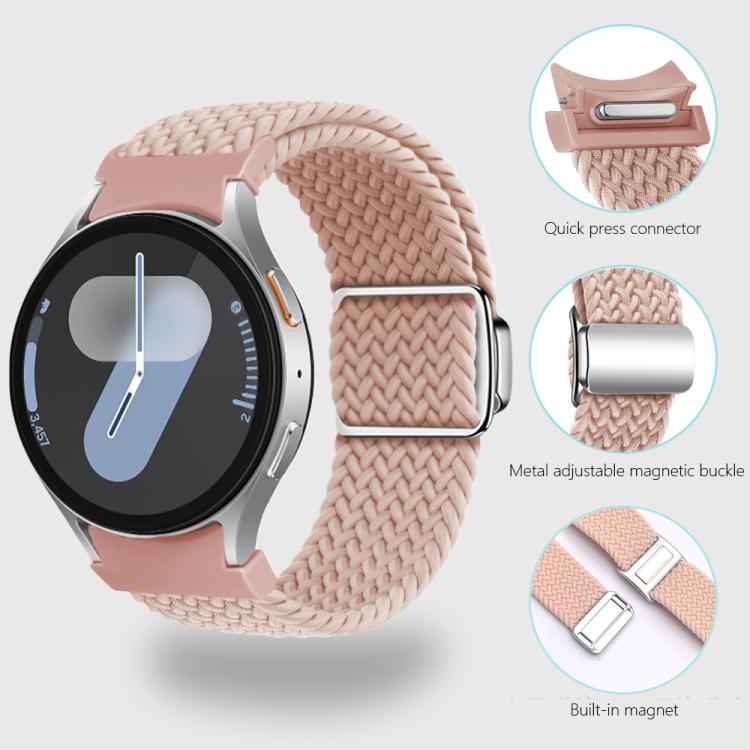 Kalebol Button Braided Loop Magnetic Buckle Watch Band, For Samsung Galaxy Watch 5 Pro / 6 / 7