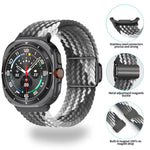 Kalebol Braided Loop Magnetic Black Buckle Watch Band, For Samsung Galaxy Watch Ultra 47mm / Ultra 2025