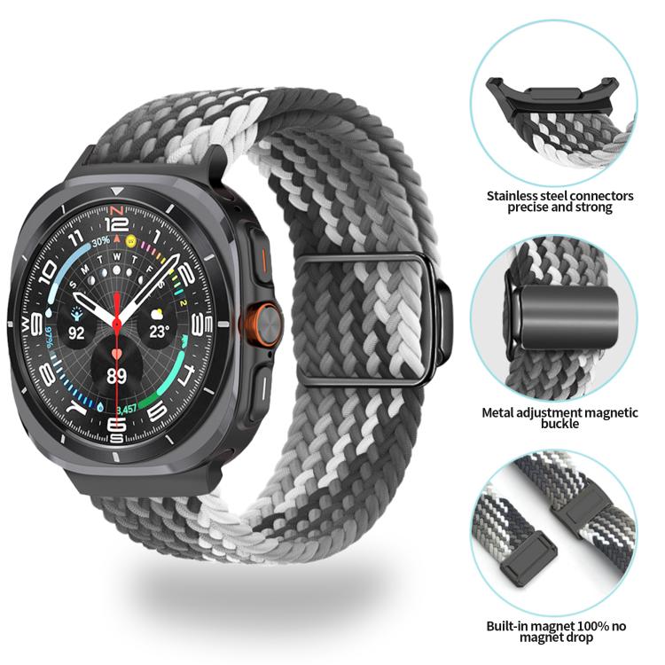 Kalebol Braided Loop Magnetic Black Buckle Watch Band, For Samsung Galaxy Watch Ultra 47mm / Ultra 2025