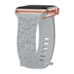 Kalebol 8-shaped Buckle Rose Embossed Silicone Watch Band, For Apple Watch 46mm / 49mm / 45mm / 44mm, For Apple Watch 42mm / 41mm / 40mm / 38mm