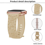 Kalebol 8-shaped Buckle Rose Embossed Silicone Watch Band, For Apple Watch 46mm / 49mm / 45mm / 44mm, For Apple Watch 42mm / 41mm / 40mm / 38mm