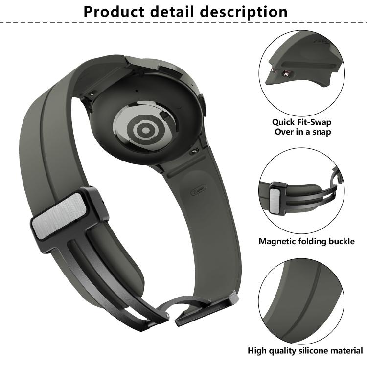 Kalebol Concave Folding Magnetic Buckle Silicone Strap, For Samsung Galaxy Watch7 / 6 / 5
