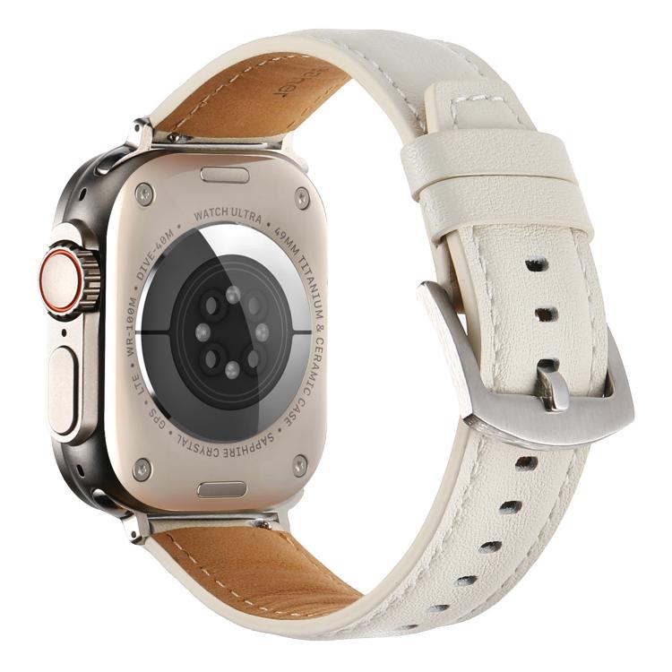 Kalebol Plain Genuine Leather Watch Band, For Apple Watch 46mm / 49mm / 45mm / 44mm, For Apple Watch 42mm / 41mm / 40mm / 38mm