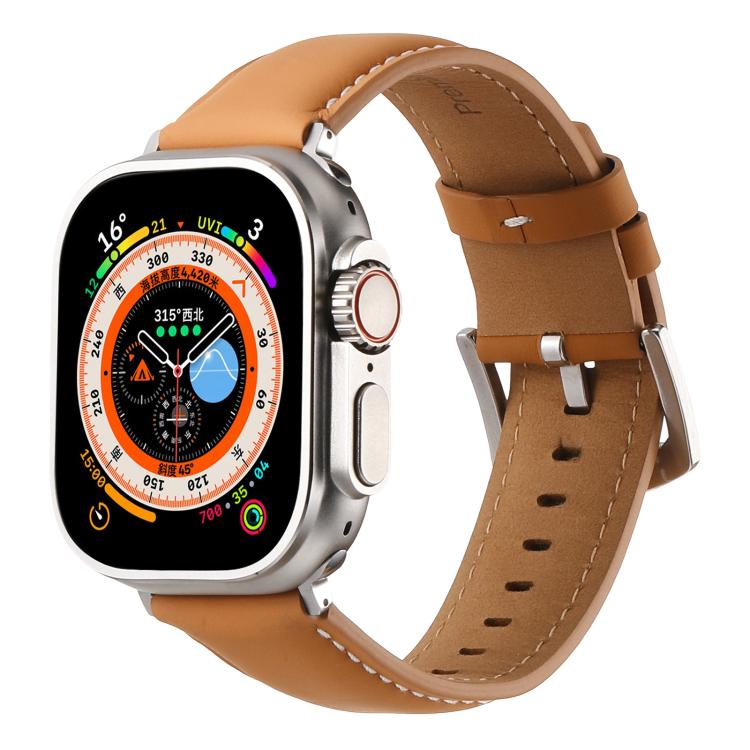 Kalebol Plain Genuine Leather Watch Band, For Apple Watch 46mm / 49mm / 45mm / 44mm, For Apple Watch 42mm / 41mm / 40mm / 38mm