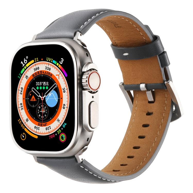 Kalebol Plain Genuine Leather Watch Band, For Apple Watch 46mm / 49mm / 45mm / 44mm, For Apple Watch 42mm / 41mm / 40mm / 38mm
