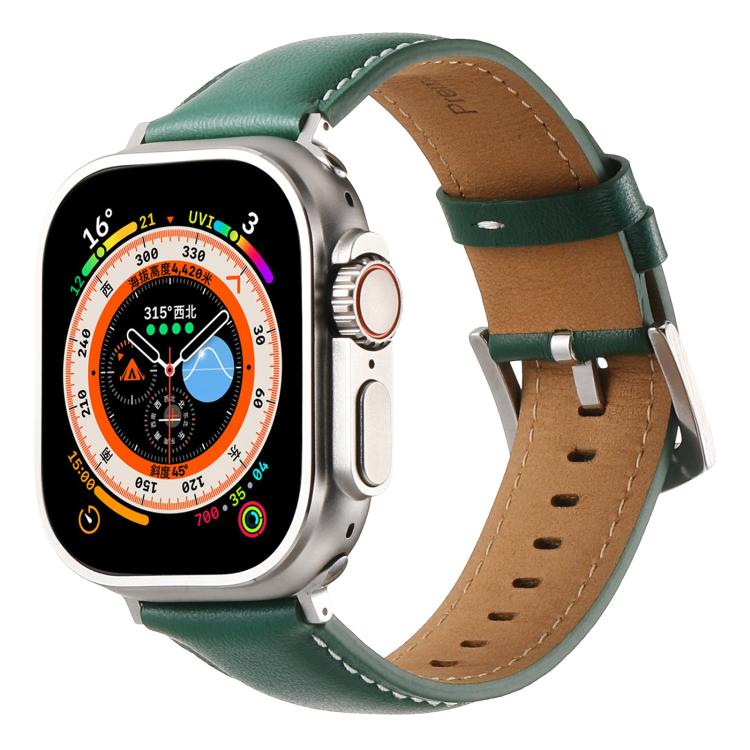 Kalebol Plain Genuine Leather Watch Band, For Apple Watch 46mm / 49mm / 45mm / 44mm, For Apple Watch 42mm / 41mm / 40mm / 38mm