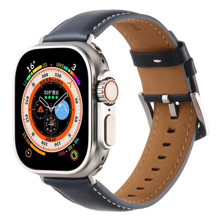Kalebol Plain Genuine Leather Watch Band, For Apple Watch 46mm / 49mm / 45mm / 44mm, For Apple Watch 42mm / 41mm / 40mm / 38mm