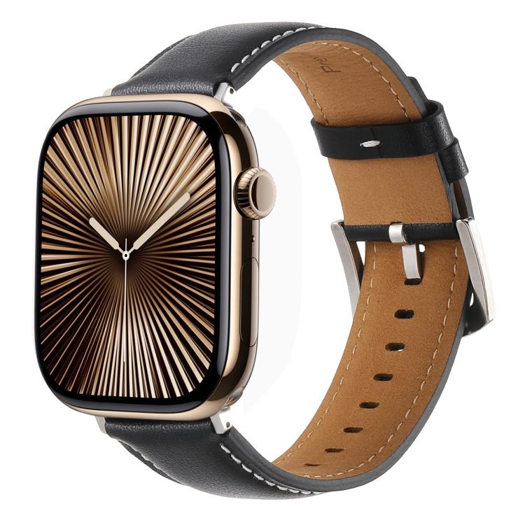 Kalebol Plain Genuine Leather Watch Band, For Apple Watch 46mm / 49mm / 45mm / 44mm, For Apple Watch 42mm / 41mm / 40mm / 38mm