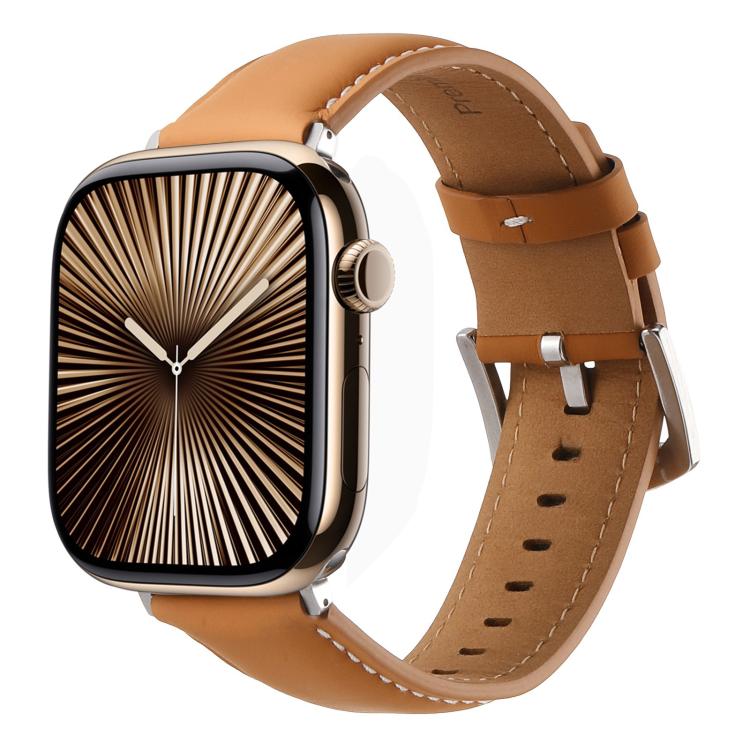 Kalebol Plain Genuine Leather Watch Band, For Apple Watch 46mm / 49mm / 45mm / 44mm, For Apple Watch 42mm / 41mm / 40mm / 38mm